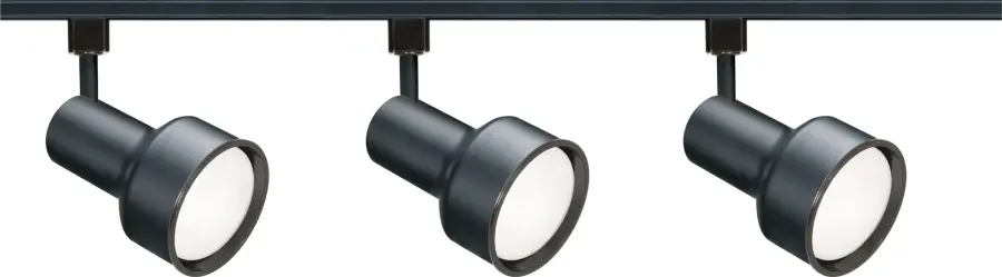 3-Light R30 Step Cylinder Track Kit with 4-Foot Track in Black