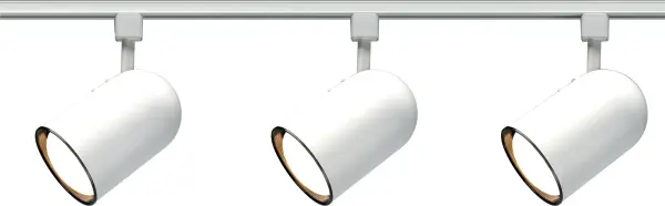 This practical track lighting kit features three adjustable bullet cylinder heads on a 4-foot track, perfect for accent lighting and task illumination. The clean white finish suits modern interiors while R30 compatibility provides focused light.