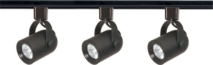 3-Light MR16 Round Back Track Kit - 4 Foot - Black - Image 1
