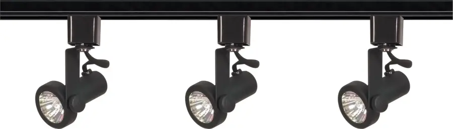 3-Light MR16 Gimbal Ring Track Kit in Black