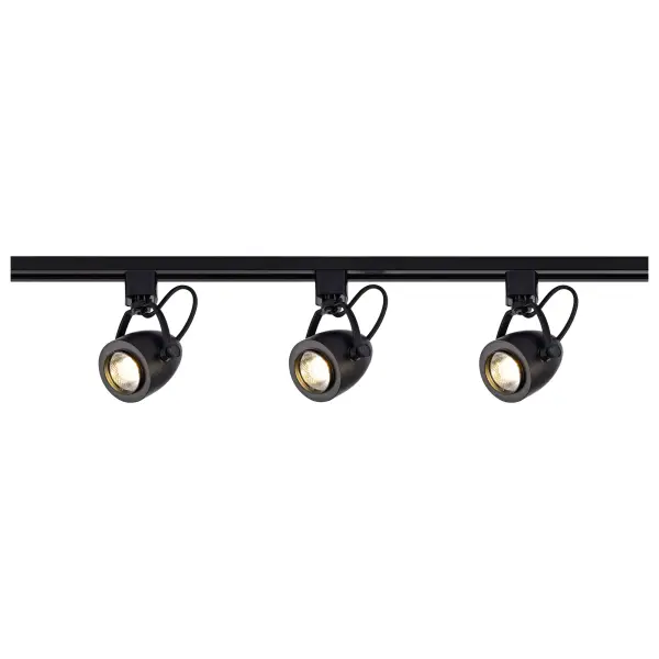 This 4-foot track lighting kit features three adjustable LED heads delivering 3060 lumens of warm 3000K light. The 36-degree beam angle and pinch-back design allow precise light direction for task and accent lighting needs. - alternate view