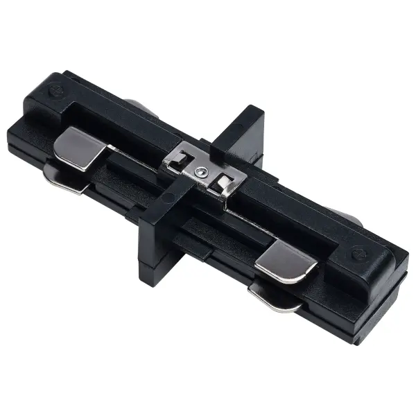 This mini straight connector enables clean, professional track lighting installations by joining track sections in a straight line. The compact black finish design maintains visual continuity in modern spaces.