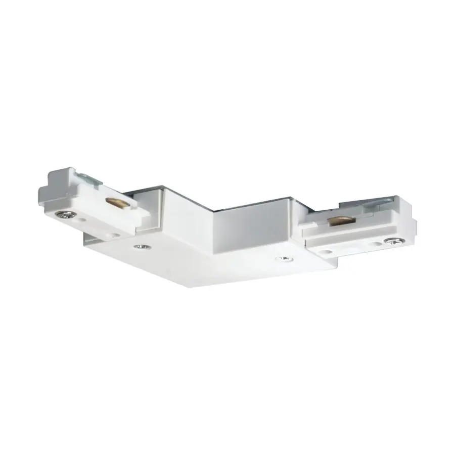 Traditional White L-Connector for Track Lighting - Image 1