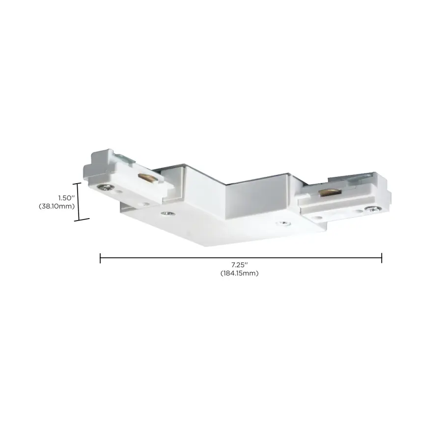 Traditional White L-Connector for Track Lighting - Image 2