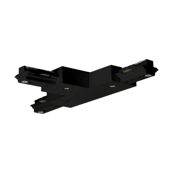 This black finish T-connector provides a seamless way to create perpendicular track configurations in traditional-style lighting systems. Ideal for expanding track layouts in any direction.