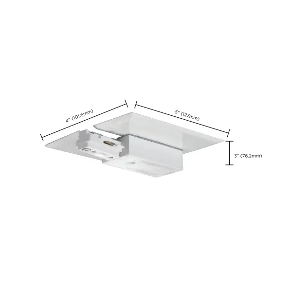This live end with canopy provides a professional finishing touch to track lighting systems. The white finish integrates seamlessly with contemporary interiors while ensuring safe electrical termination. - alternate view