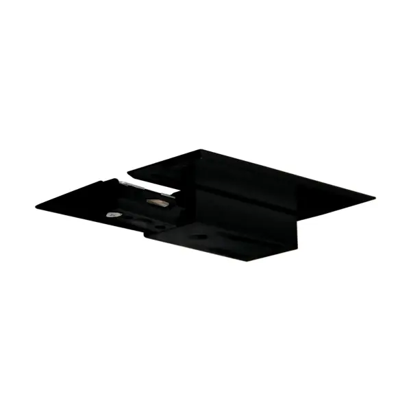 This live end with canopy provides a professional finish for track lighting systems. The black finish integrates seamlessly with modern track installations, offering both electrical termination and aesthetic completion.