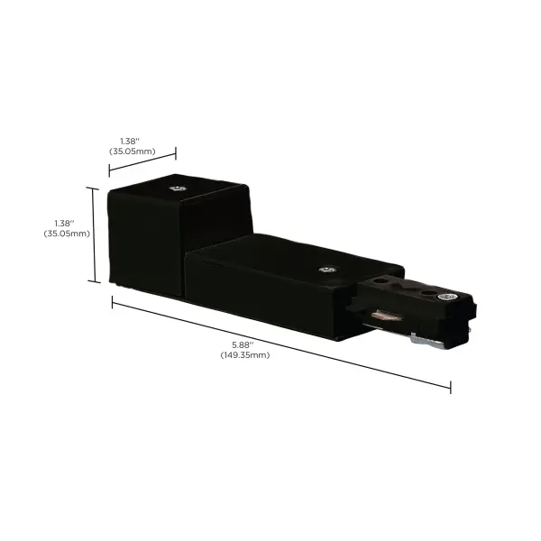 The Conduit Live End provides a clean, powered connection point for track lighting systems. Its black finish integrates seamlessly with modern track systems, making it ideal for both residential and commercial applications. - alternate view