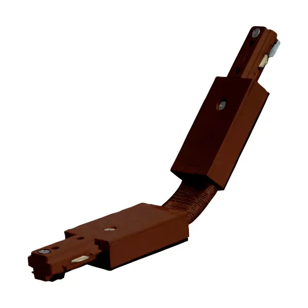 This brown-finish flexible connector enables versatile track lighting configurations, allowing you to create custom angles and layouts. Perfect for adapting track systems to room architecture and design needs.