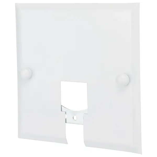 This white current limiter canopy plate is a critical safety component for track lighting installations, providing electrical protection and a clean finished appearance for track system connections.