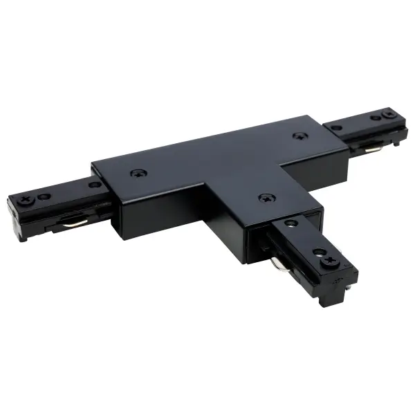 This reverse polarity T connector enables flexible track lighting layouts with professional-grade connectivity. Designed for SATCO NUVO track systems, it provides reliable electrical connection in a sleek black finish.