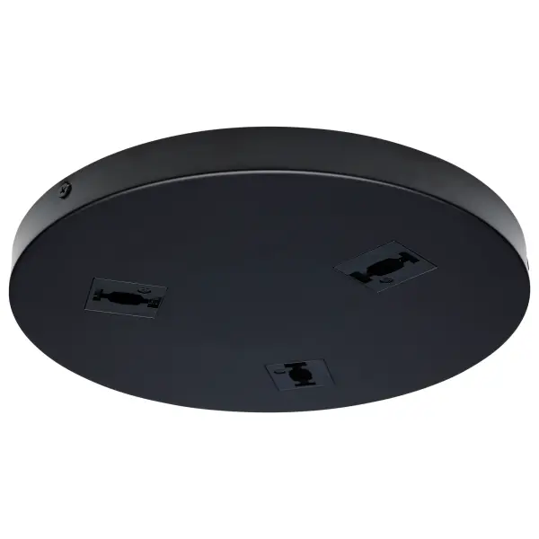 This triple monopoint adapter enables creative track lighting layouts by converting a single track connection into three independent mounting points. The round black finish complements modern interiors.