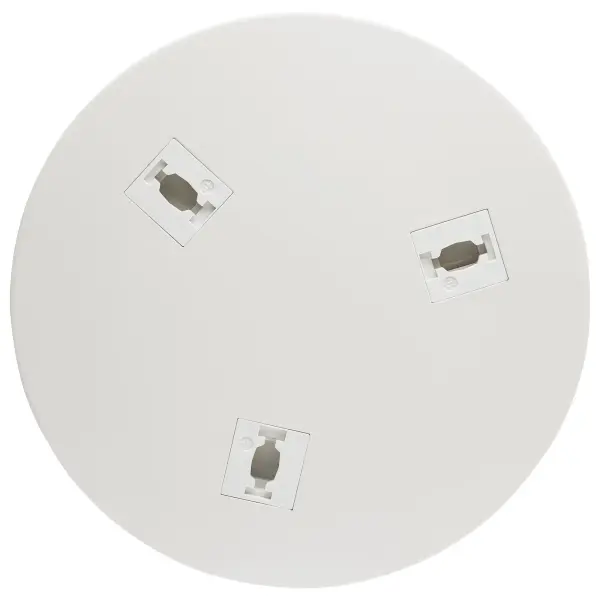 This round white monopoint adapter enables creative track lighting configurations by allowing three fixtures to connect at a single point. Ideal for residential and commercial spaces requiring flexible lighting solutions. - alternate view