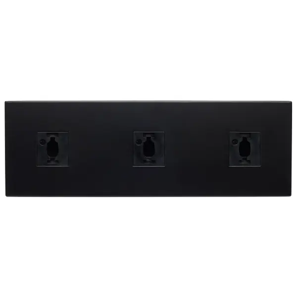 This rectangular triple monopoint adapter enables creative track lighting configurations by allowing three fixtures to connect at a single point. The black finish integrates seamlessly with modern track systems. - alternate view
