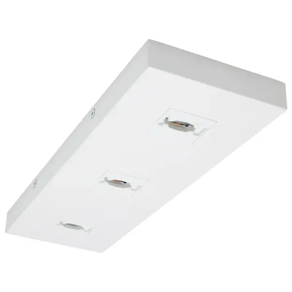 This rectangular triple monopoint adapter enables creative track lighting configurations by allowing three fixtures to connect at a single point. Ideal for residential and commercial spaces requiring flexible lighting solutions.