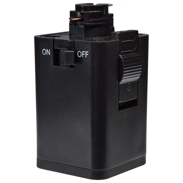 This outlet track adapter provides a practical solution for powering track lighting systems directly from standard electrical outlets, eliminating the need for hardwired installation in many applications. - alternate view