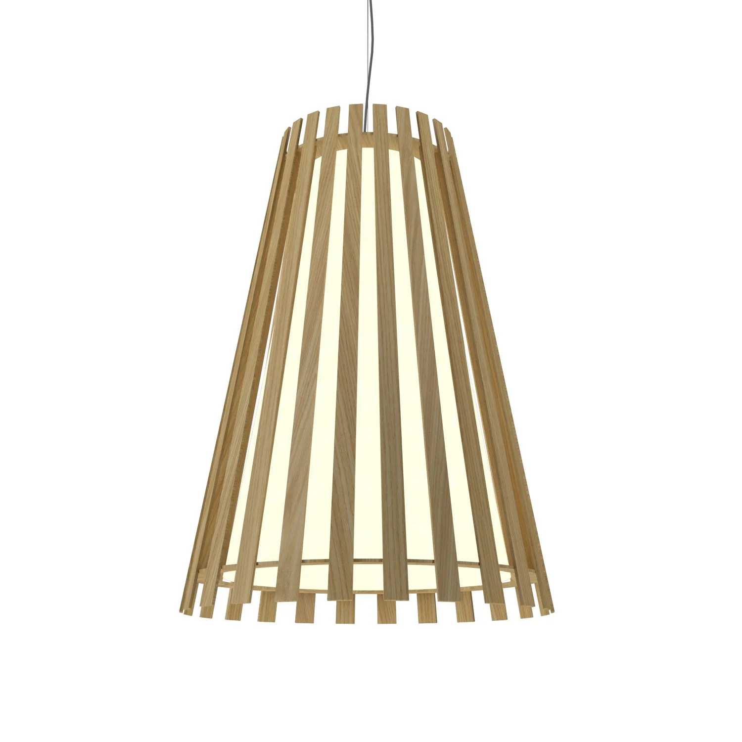 Slatted One Light Pendant in Organic Black