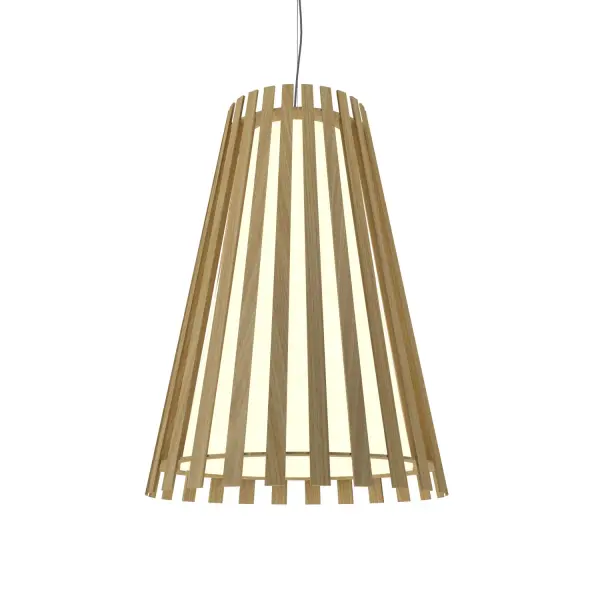 Slatted One Light Pendant in Organic Black