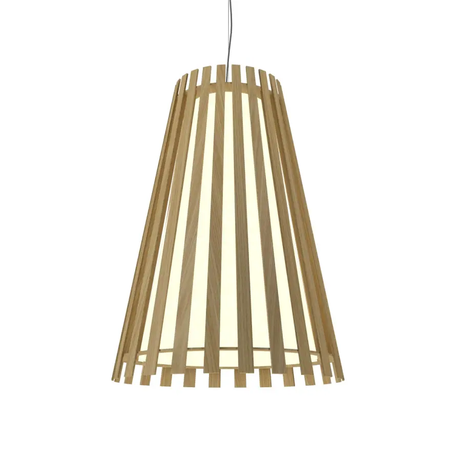 Slatted One Light Pendant in Organic Black