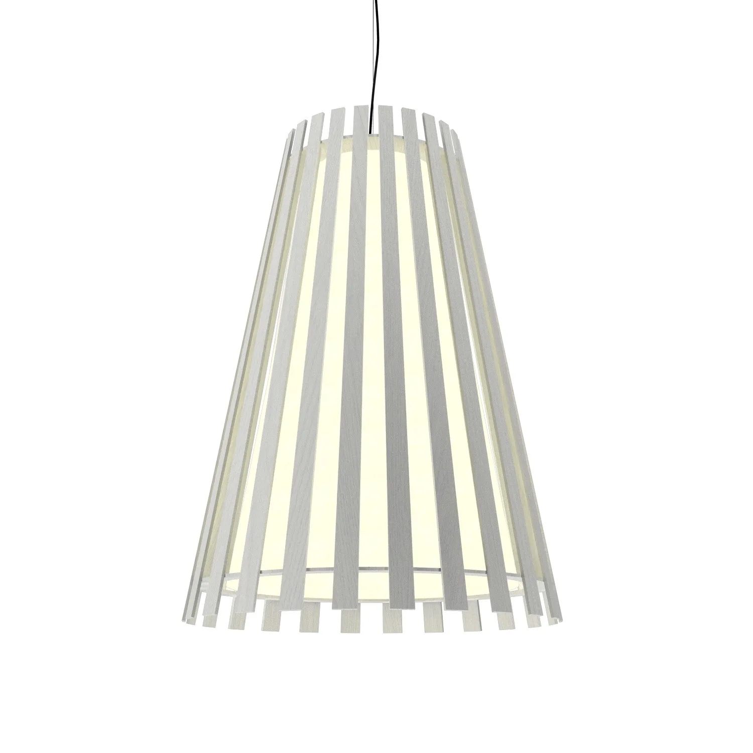 Slatted One Light Pendant in Organic White