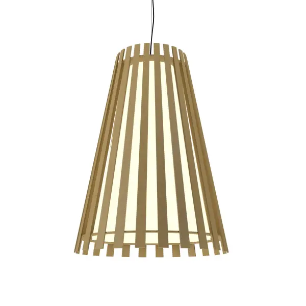 Slatted One Light Pendant in Organic Gold