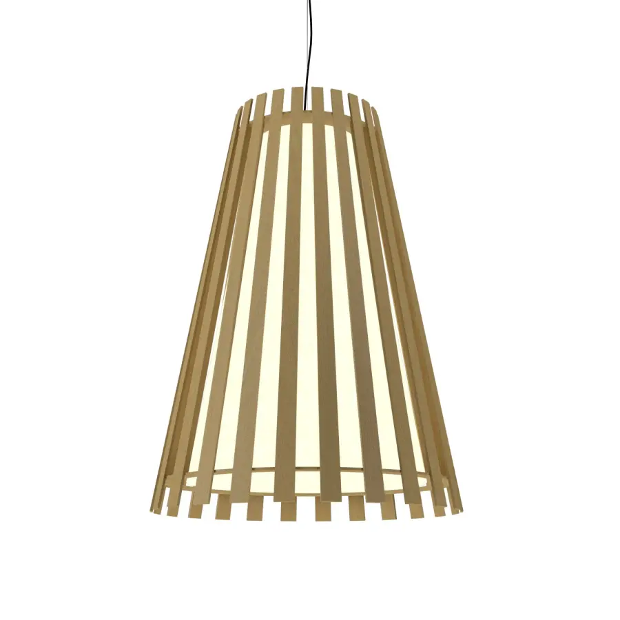 Slatted One Light Pendant in Organic Gold