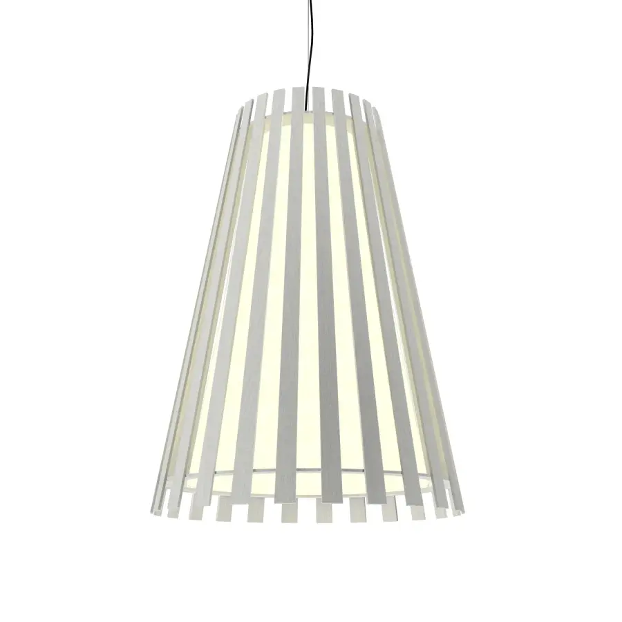 Slatted One Light Pendant in Organic White