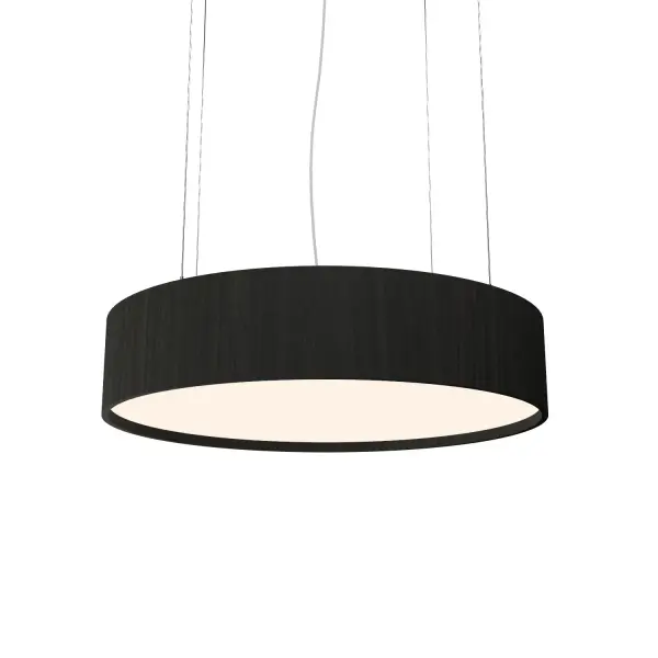 This compact LED pendant combines contemporary cylindrical design with an organic black finish. Integrated LED technology provides energy-efficient illumination in a minimalist form factor ideal for modern spaces.