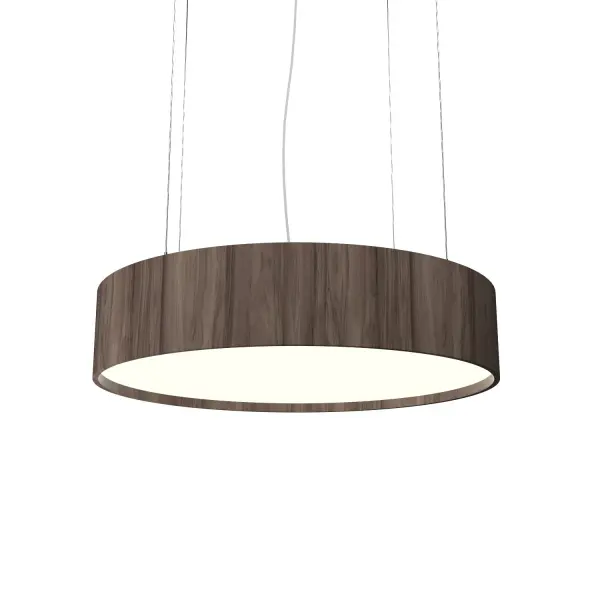 Wooden decorative luminaire with contemporary, timeless design in natural wood veneer or Italian lacquer finish. Proudly made in Brazil, combining high-end technology and the irreplaceable manual finishing. Collection: Cylindrical Designer: Studio Accord Finish: American Walnut Width: 35.43" Height: 7.09" Weight: 20.94 lb Wire: 118" Maximum Wattage: 72.00 W Bulb Type: LED Bulb Base: Integrated Light Source: LED Light Output: 4950.00 lm Delivered Lumens: 5775.00 lm Color Temperature: 3000 K CRI: 90 Rated Average Life: 50,000 Voltage: 120.00 V Material: Wood veneer, MDF Country of Origin: Brazil Safety Listing: UL Safety Rating: Damp Connection: Hard Wired LED Manufacturer Warranty: 5 Years Spec Sheet Instructions