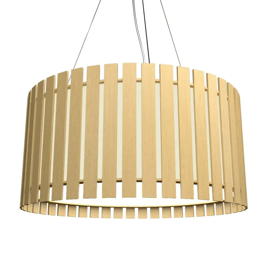 Slatted Three Light Pendant in Organic Gold