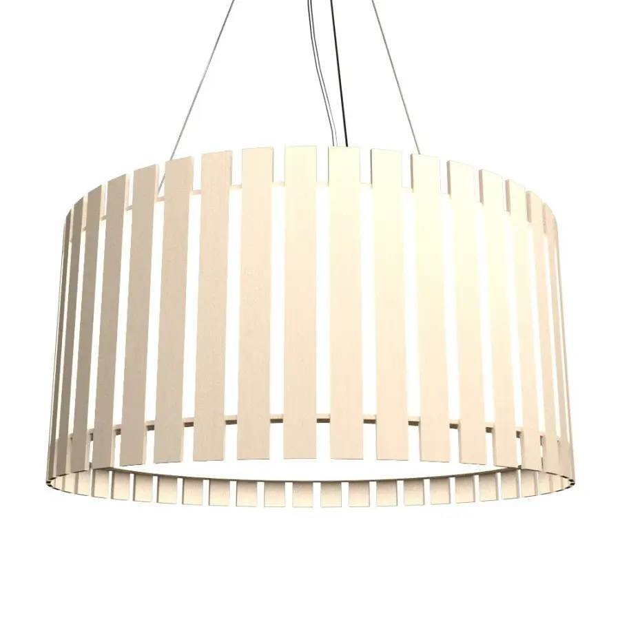 Slatted LED Pendant in Organic Cappuccino