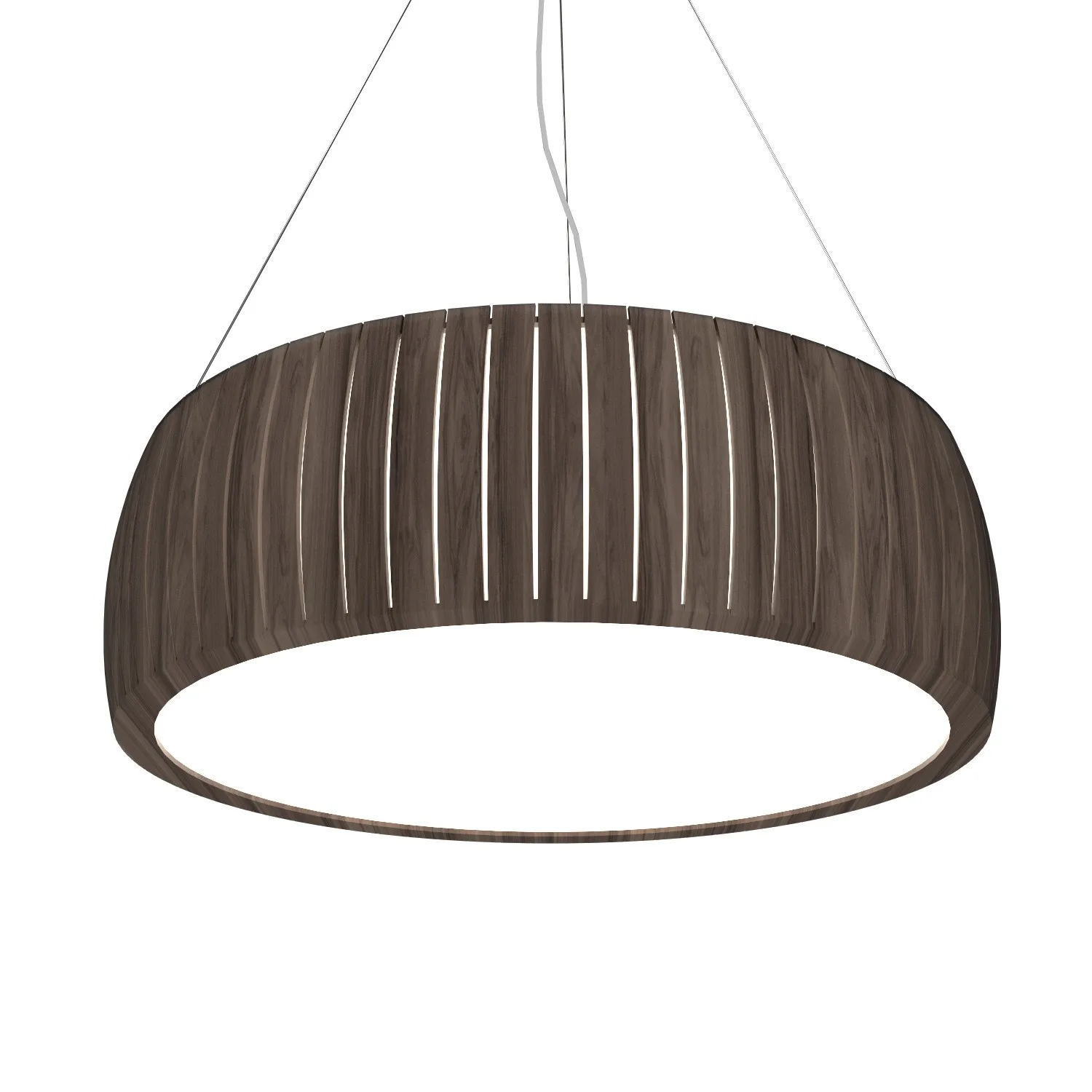 Barrel LED Pendant in American Walnut