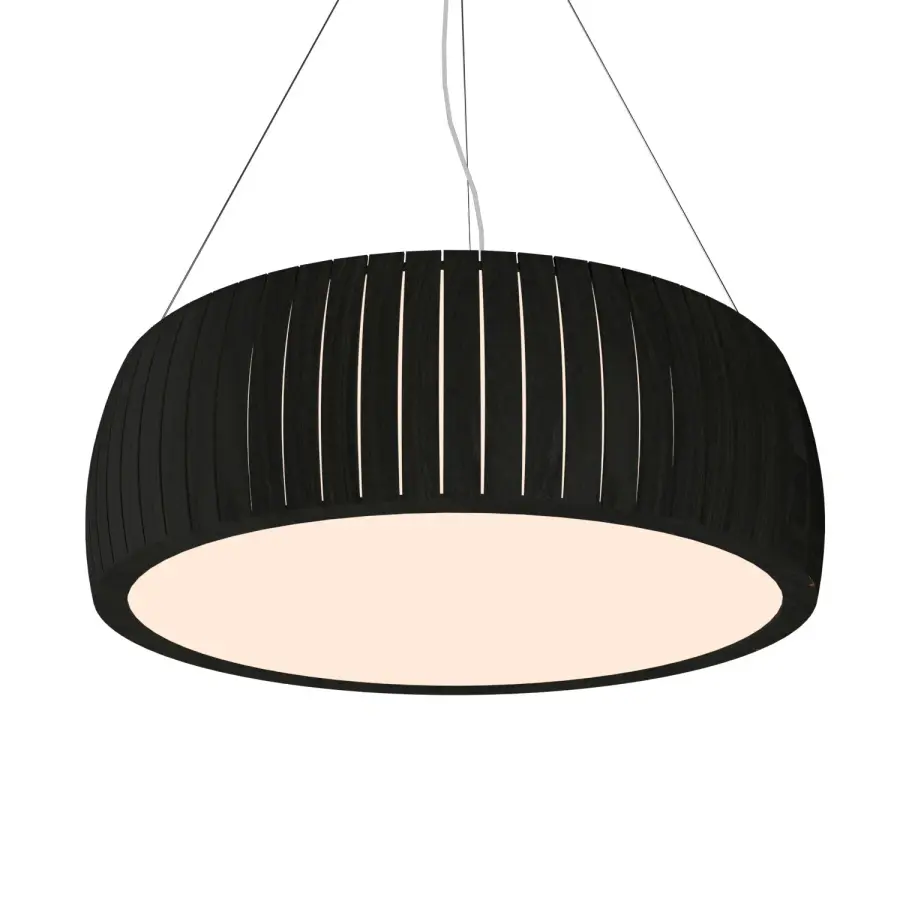 Sleek LED Pendant with Organic Black Finish and Integrated Lighting