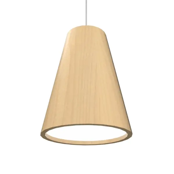 Wooden decorative luminaire with contemporary, timeless design in natural wood veneer or Italian lacquer finish. Proudly made in Brazil, combining high-end technology and the irreplaceable manual finishing. Collection: Conical Designer: Studio Accord Finish: Maple Width: 7.87" Height: 9.84" Length: 7.80" Weight: 2.87 lb Wire: 118" Number of Bulbs: 1 Maximum Wattage: 25.00 W Bulb Type: A19 Bulb Base: E26 Light Source: LED CRI: 90 Voltage: 120.00 V Material: Wood veneer, MDF Country of Origin: Brazil Safety Listing: UL Safety Rating: Damp Connection: Hard Wired LED Manufacturer Warranty: 5 Years Spec Sheet Instructions
