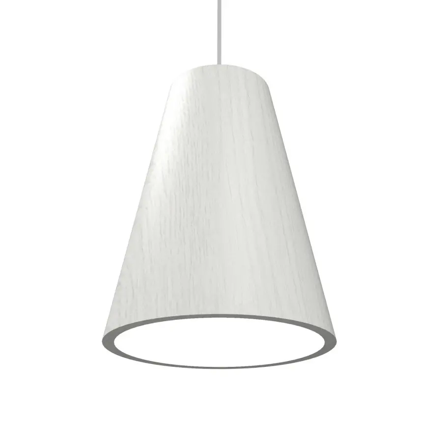 Conical One Light Pendant in Organic White