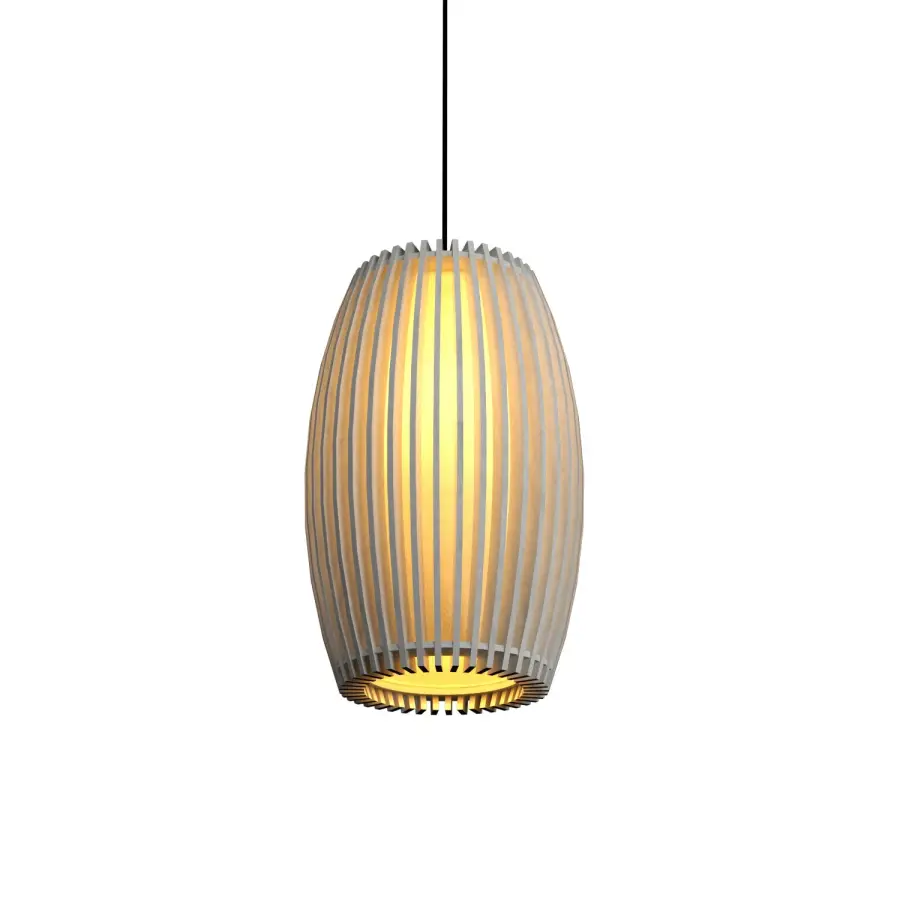 Stecche di Legno Three Light Pendant in Organic White
