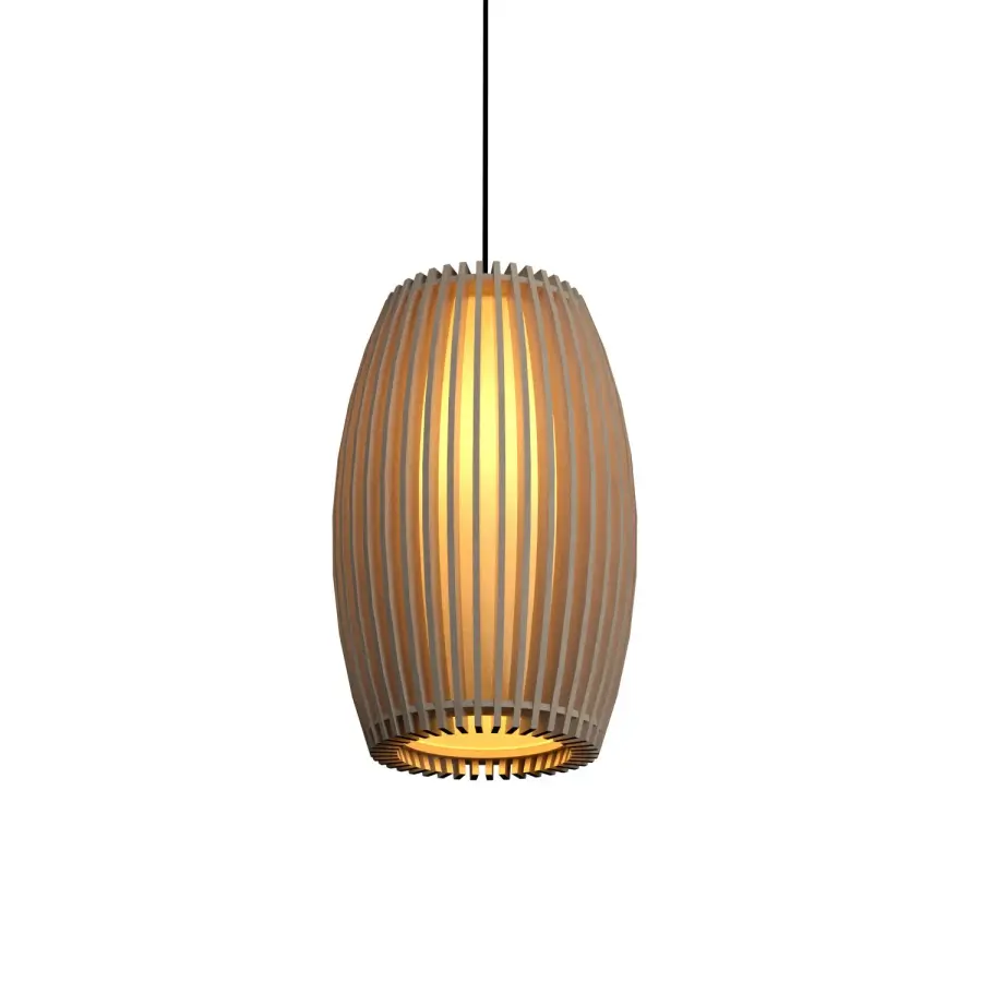 Stecche di Legno Three Light Pendant in Organic Cappuccino