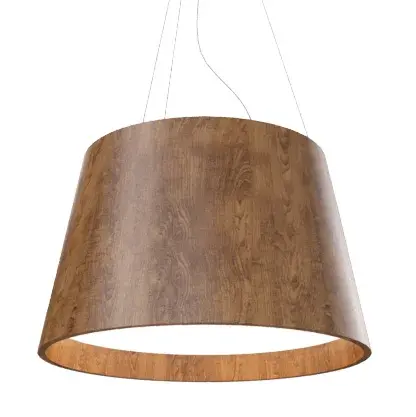 Wooden decorative luminaire with contemporary, timeless design in natural wood veneer or Italian lacquer finish. Proudly made in Brazil, combining high-end technology and the irreplaceable manual finishing. Collection: Conical Designer: Studio Accord Finish: Imbuia Width: 17.72" Height: 11.02" Length: 17.55" Weight: 11.90 lb Wire: 118" Number of Bulbs: 3 Maximum Wattage: 25.00 W Bulb Type: A19 Bulb Base: E26 Light Source: LED Delivered Lumens: 1375.00 lm CRI: 90 Voltage: 120.00 V Material: Wood veneer, MDF Country of Origin: Brazil Safety Listing: UL Safety Rating: Damp Connection: Hard Wired LED Manufacturer Warranty: 5 Years Spec Sheet Instructions