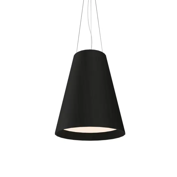This contemporary LED pendant features a distinctive conical shade in charcoal finish. With 32W integrated LED, it delivers efficient, maintenance-free illumination perfect for task and ambient lighting in modern spaces.