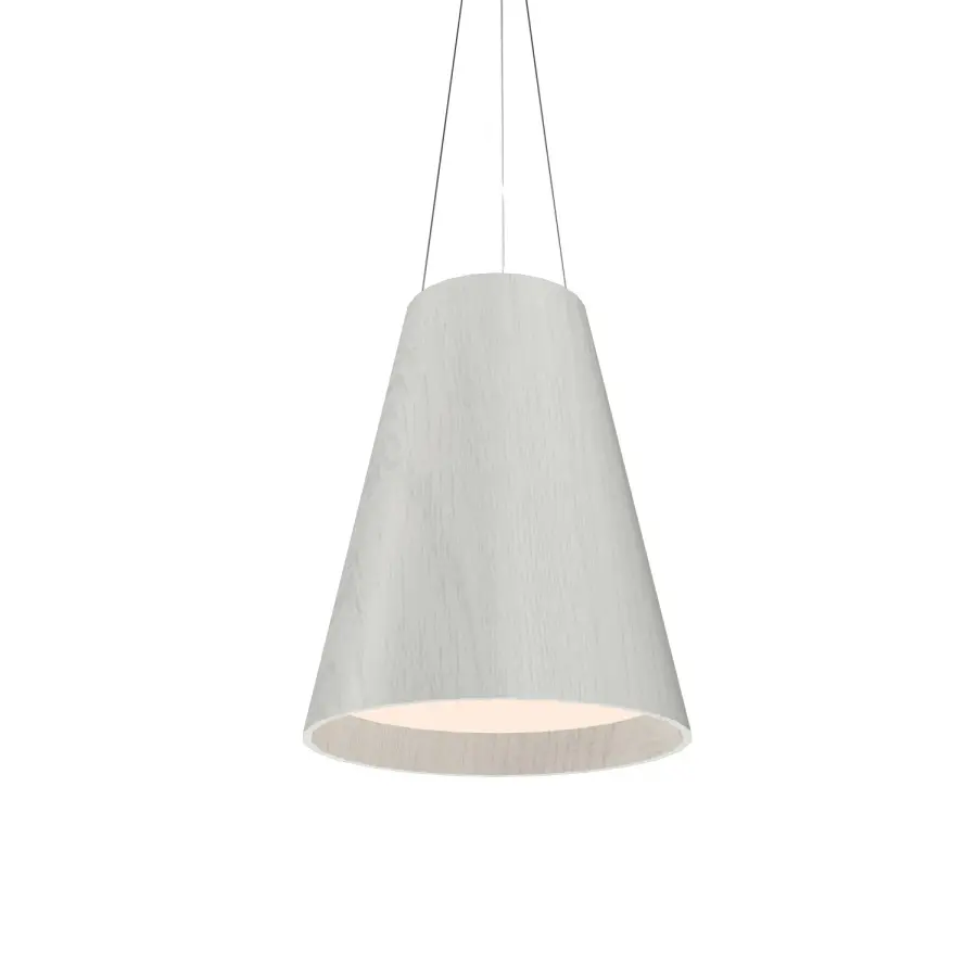 Conical Three Light Pendant in Organic White