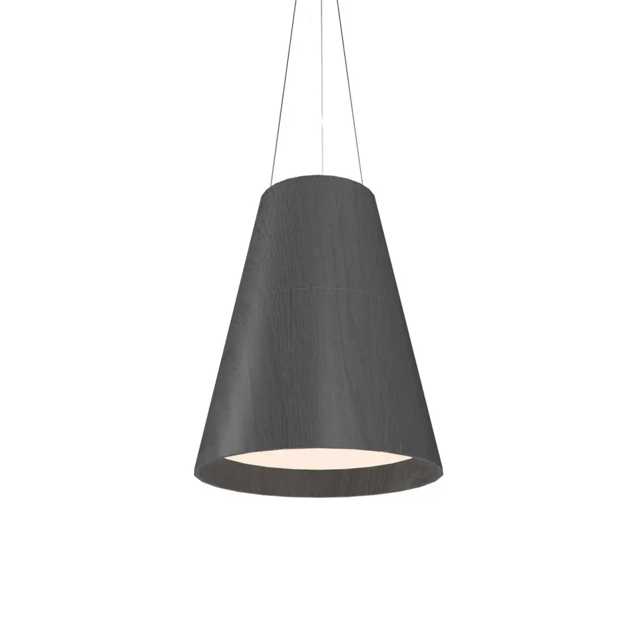 Conical Three Light Pendant in Organic Grey