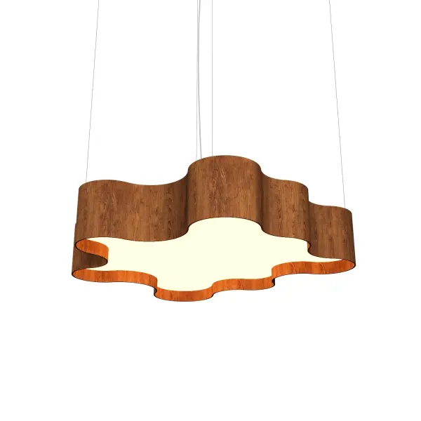 Wooden decorative luminaire with contemporary, timeless design in natural wood veneer or Italian lacquer finish. Proudly made in Brazil, combining high-end technology and the irreplaceable manual finishing. Collection: Organic Designer: Studio Accord Finish: Imbuia Width: 38.39" Height: 7.87" Length: 40.35" Weight: 32.35 lb Wire: 118" Maximum Wattage: 84.00 W Bulb Type: LED Bulb Base: Integrated Light Source: LED Light Output: 5775.00 lm Delivered Lumens: 3850.00 lm Color Temperature: 3000 K CRI: 90 Rated Average Life: 50,000 Voltage: 120.00 V Material: Wood veneer, MDF Country of Origin: Brazil Safety Listing: UL Safety Rating: Damp Connection: Hard Wired LED Manufacturer Warranty: 5 Years Spec Sheet Instructions