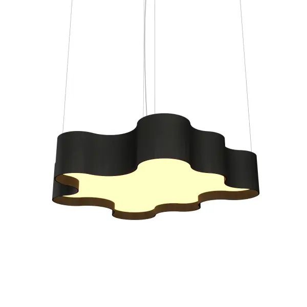 This 40-inch linear LED pendant combines contemporary minimalism with organic design elements. The integrated LED technology provides energy-efficient illumination in a sophisticated Organic Black finish, perfect for modern dining spaces and kitchen islands.