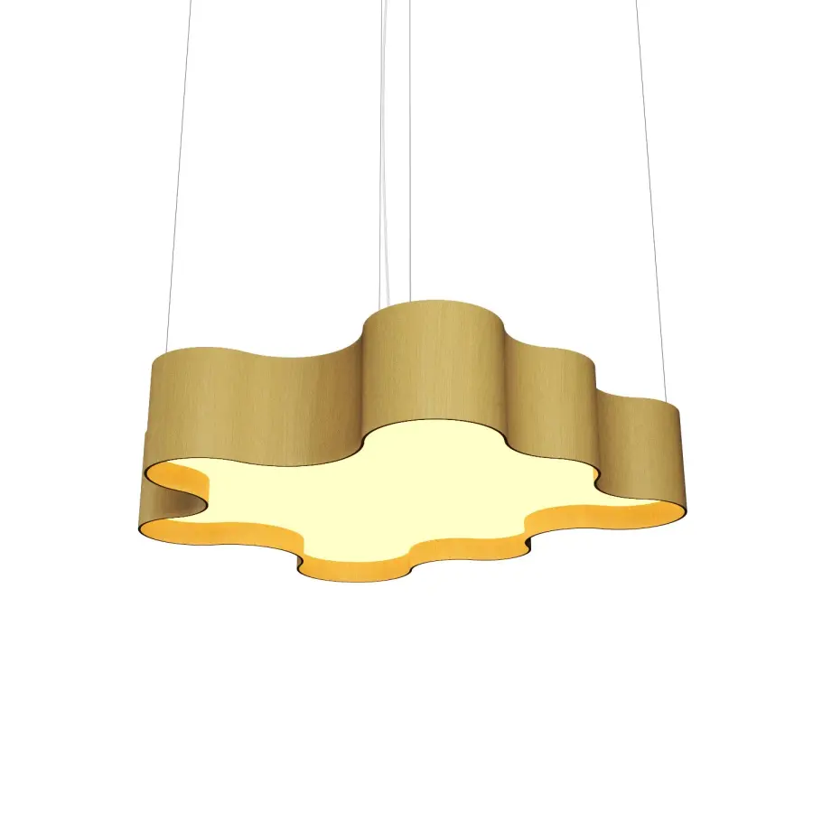 Organic LED Pendant in Organic Gold