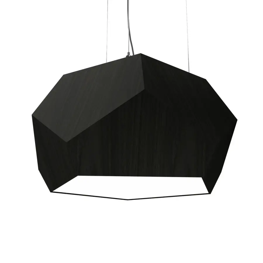 Modern LED Pendant with Geometric Faceted Design in Charcoal Finish