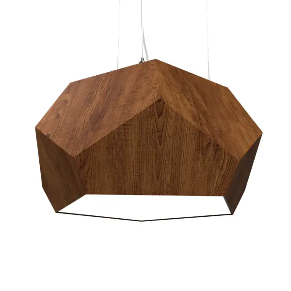 Wooden decorative luminaire with contemporary, timeless design in natural wood veneer or Italian lacquer finish. Proudly made in Brazil, combining high-end technology and the irreplaceable manual finishing. Collection: Facet Designer: Studio Accord Finish: Imbuia Width: 15.75" Height: 8.27" Length: 15.60" Weight: 6.55 lb Wire: 118" Number of Bulbs: 2 Maximum Wattage: 25.00 W Bulb Type: A19 Bulb Base: E26 Light Source: LED Delivered Lumens: 1100.00 lm CRI: 90 Voltage: 120.00 V Material: Wood veneer, MDF Country of Origin: Brazil Safety Listing: UL Safety Rating: Damp Connection: Hard Wired LED Manufacturer Warranty: 5 Years Spec Sheet Instructions