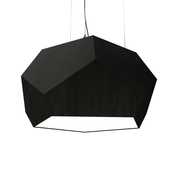 The Facet LED Pendant delivers dramatic linear illumination with its 74-inch length and integrated 32W LED system. The charcoal finish and geometric faceted design create sophisticated visual interest perfect for modern spaces.