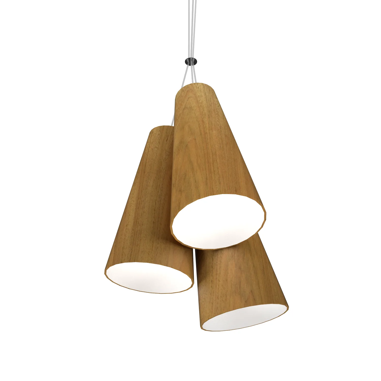 Conical Three Light Pendant in Louro Freijo