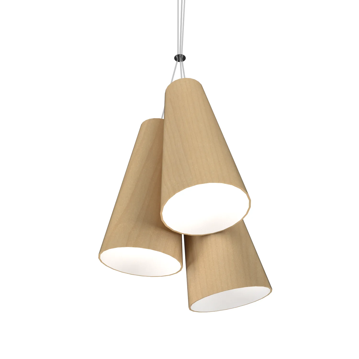 Conical Three Light Pendant in Maple