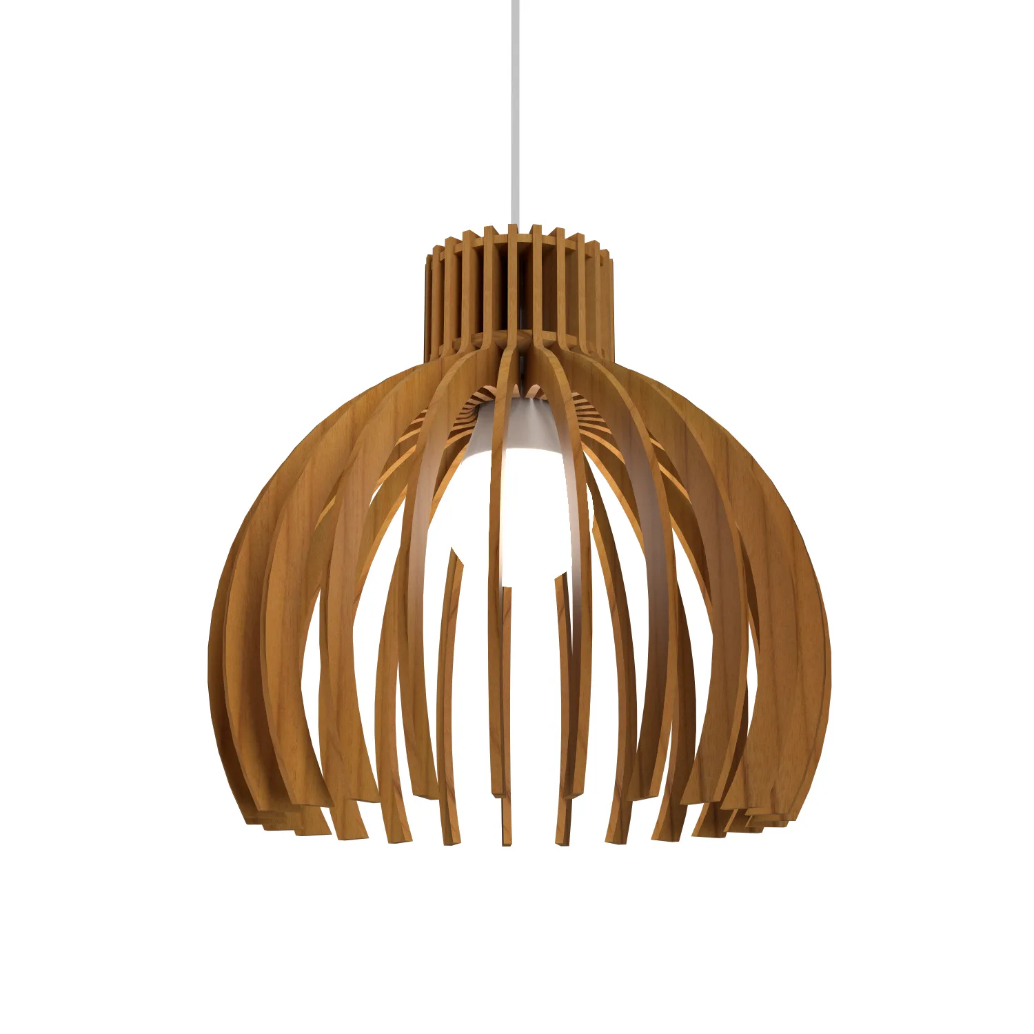Stecche di Legno One Light Pendant in Teak